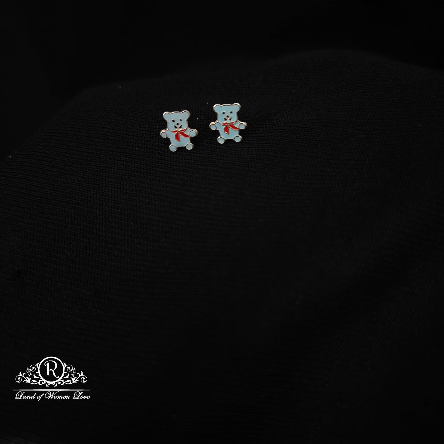 92.5 Silver Cat Kids Earrings-RCHS60