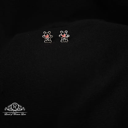 92.5 Silver Cat Kids Earrings-RCHS60