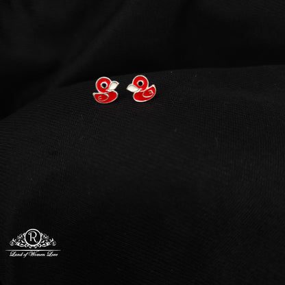 92.5 silver duck design kids earrings -RCHS33-11