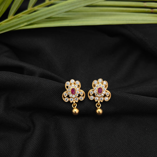 92.5 Silver with gold polish earrings -RCH1278