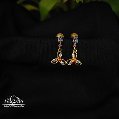 92.5 SILVER STONE EARRINGS-RCHD043