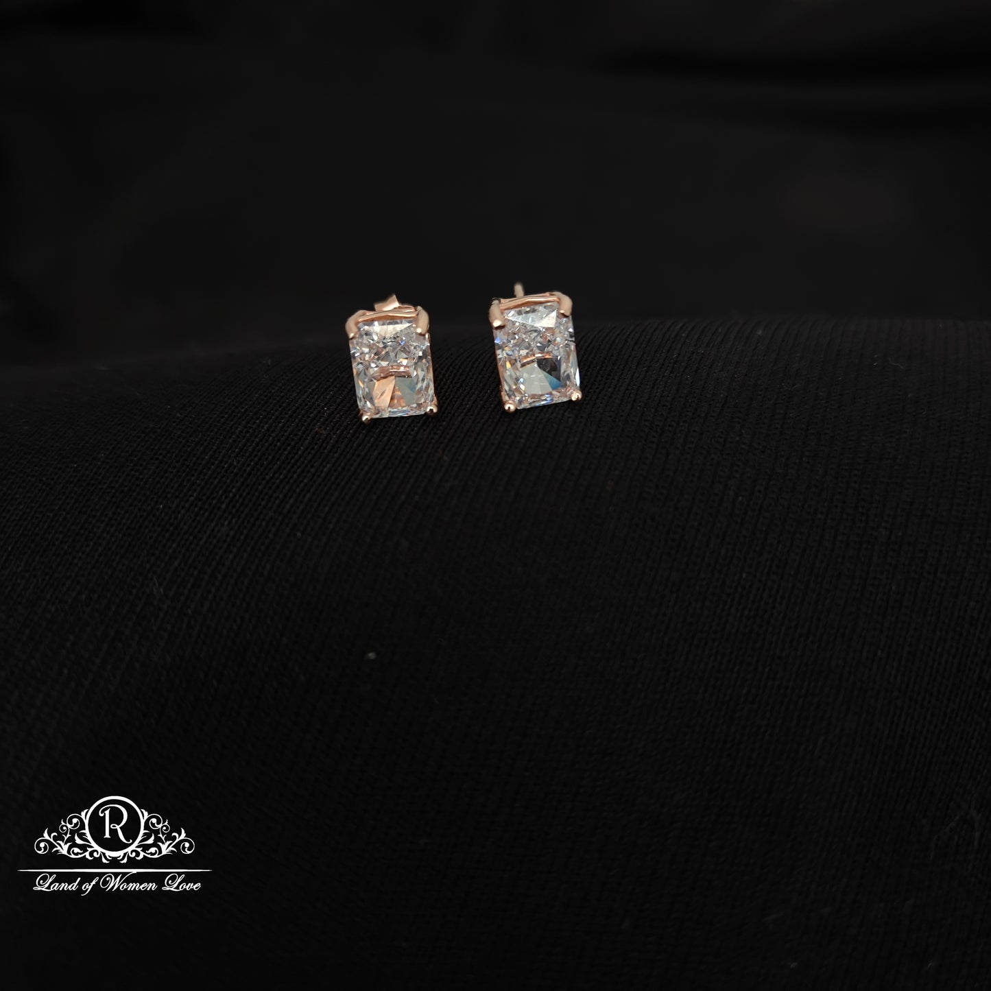 92.5 SILVER WITH ROSE GOLD POLISH EARRINGS -RCRB22-1
