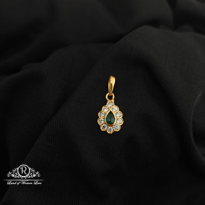 92.5 Silver flower design with gold polish locket-RCR258