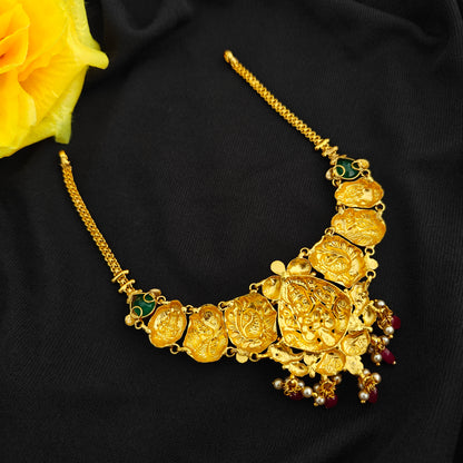 92.5 Silver  lakshmi devi Necklace design-RCV348