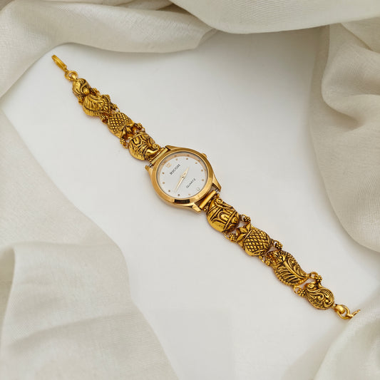 92.5-Silver With Gold Polish Watch Desgin-RCV426