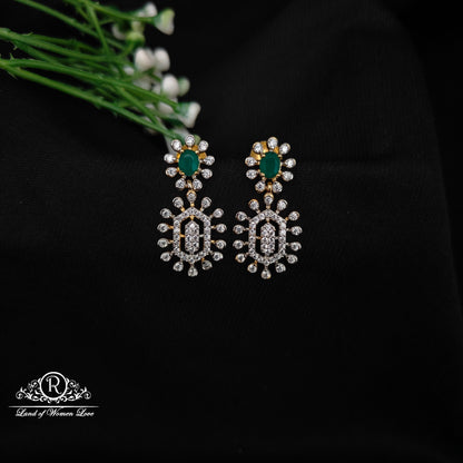 92.5 SILVER STONE EARRINGS-RCHD072