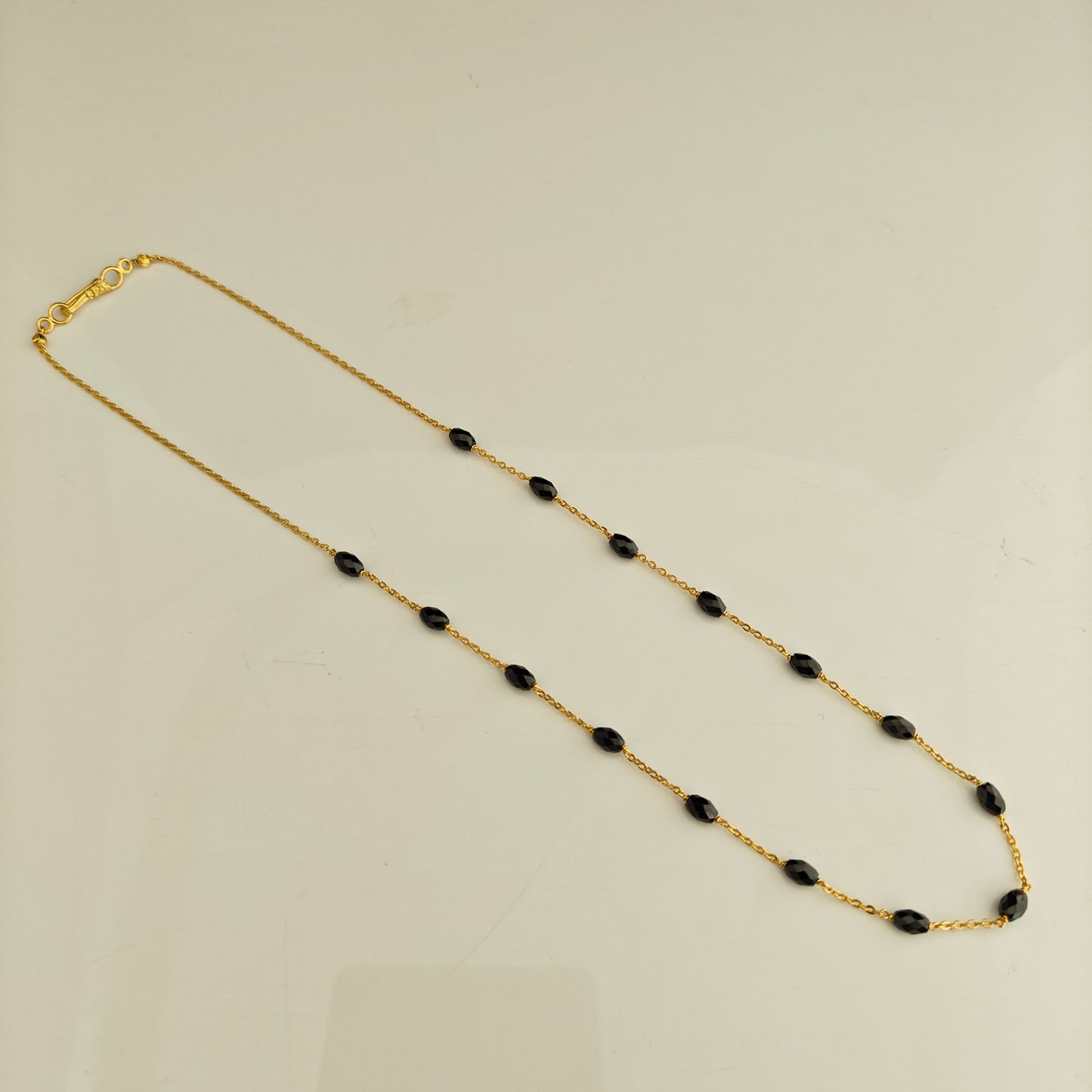 92.5 Silver with gold polish Black Beads -RCH1330