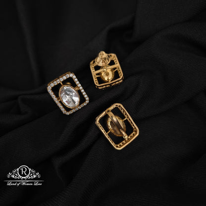 92.5 silver mossinate pendent with earrings set -RCVH43