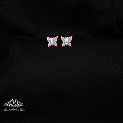 92.5 Silver Butterfly  Kids Earrings-RCHS55