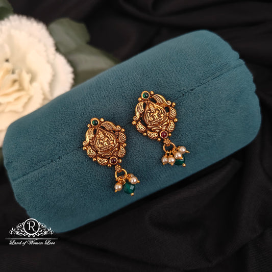 92.5-SILVER LAKSHMI DEVI EARRINGS -RCZ1005
