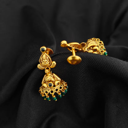 92.5 Silver With Gold Polish  Lakshmi Devi Jumkas -RCV408