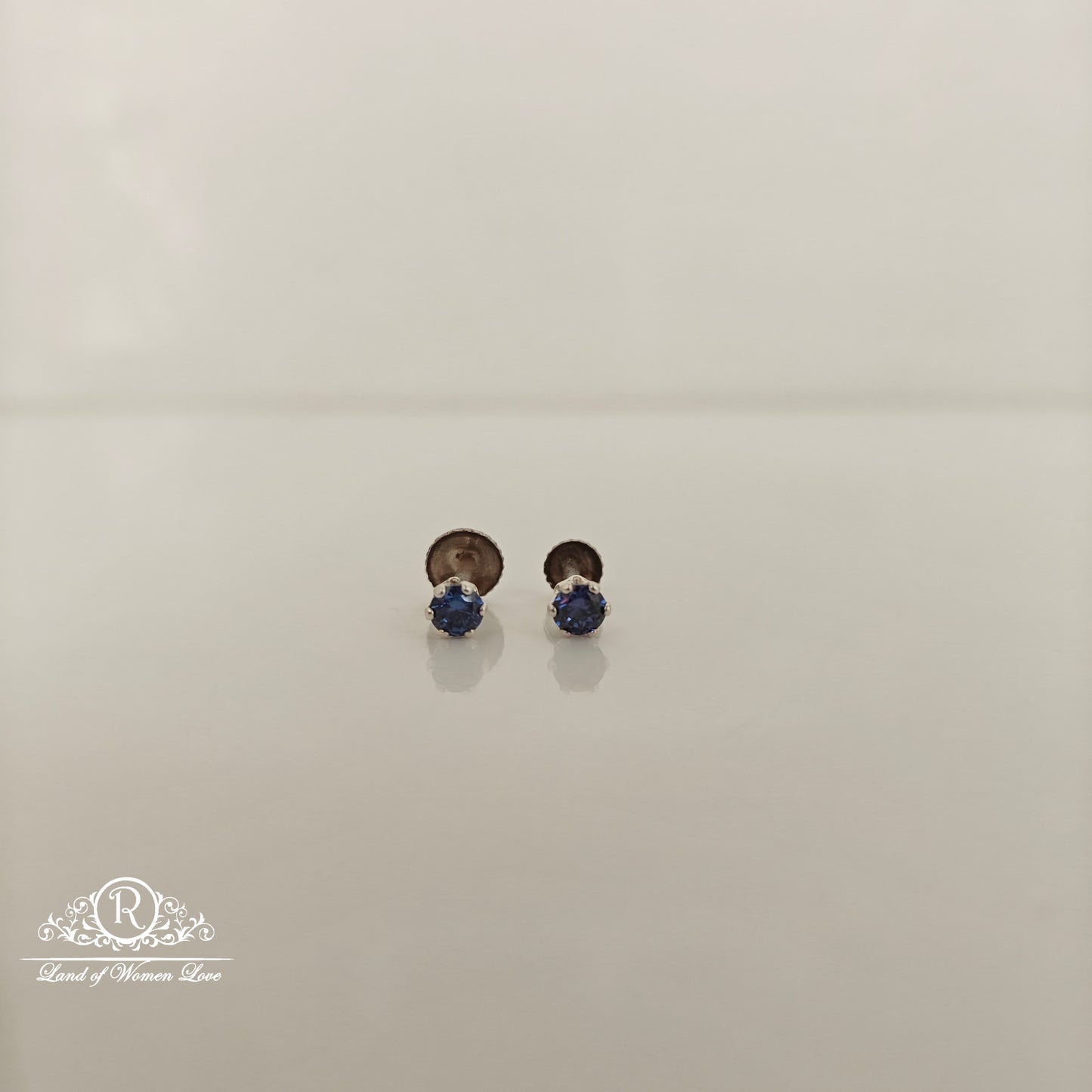 92.5 silver blue stone studs-RCH1229