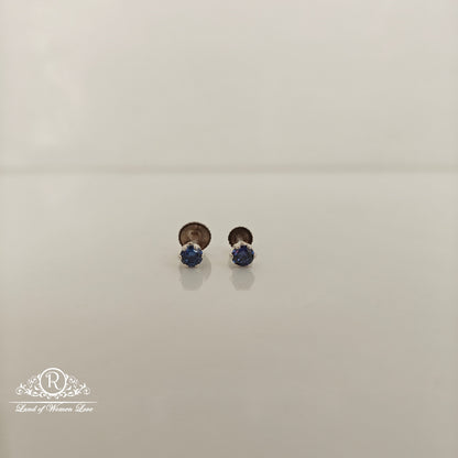 92.5 silver blue stone studs-RCH1229