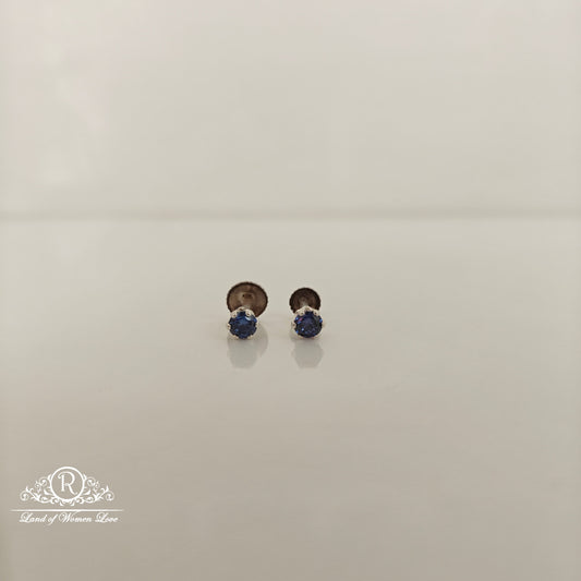 92.5 silver blue stone studs-RCH1229