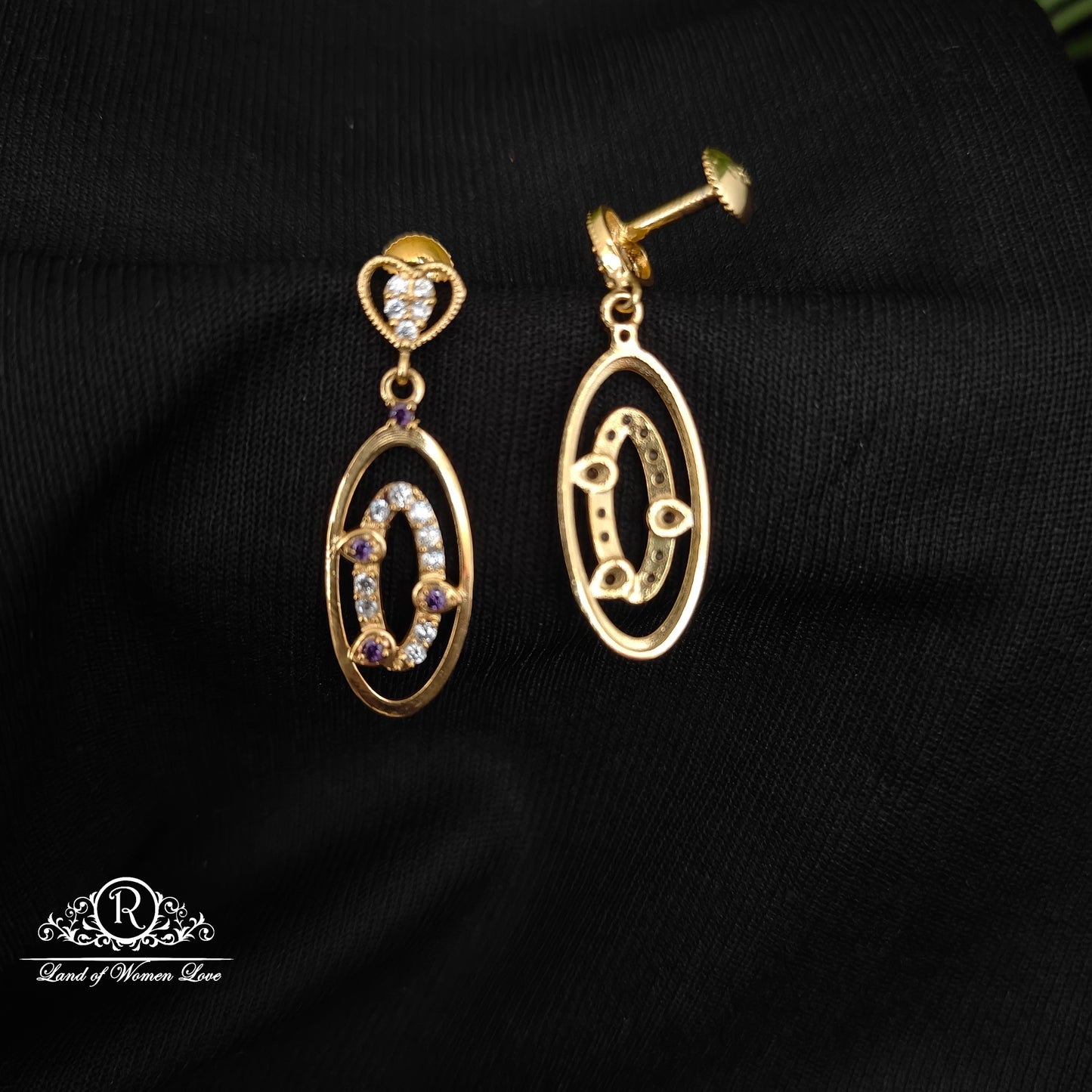 92.5 SILVER STONE EARRINGS-RCHD039-3