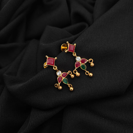 92.5 silver ruby earrings -RCBH087