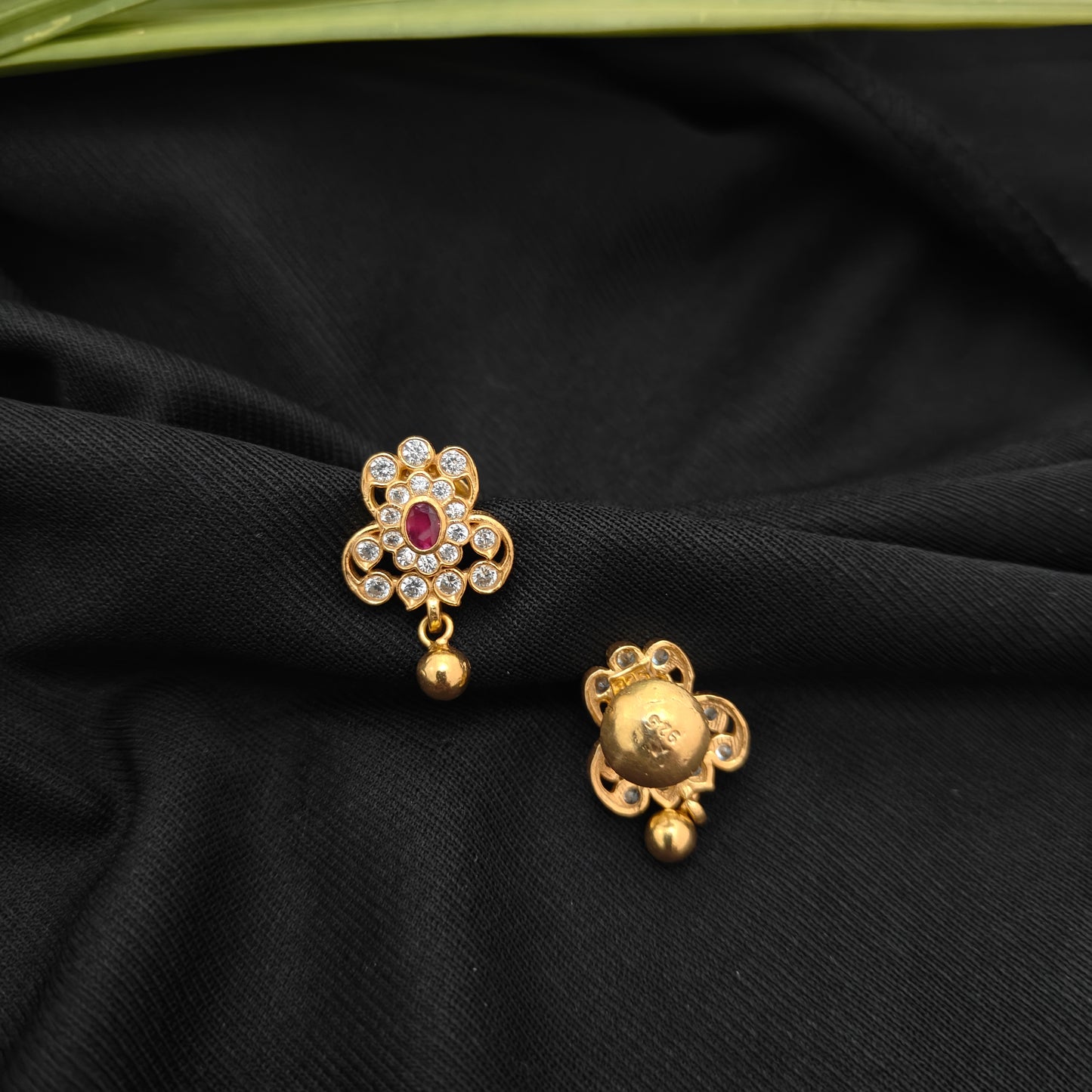 92.5 Silver with gold polish earrings -RCH1278