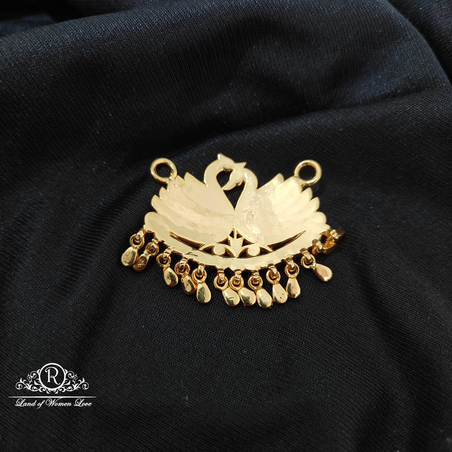 92.5 Silver Vintage handmade swans design mala locket-RCM1593