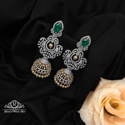 92.5 silver diamond finishing detachable earrings -RCD455