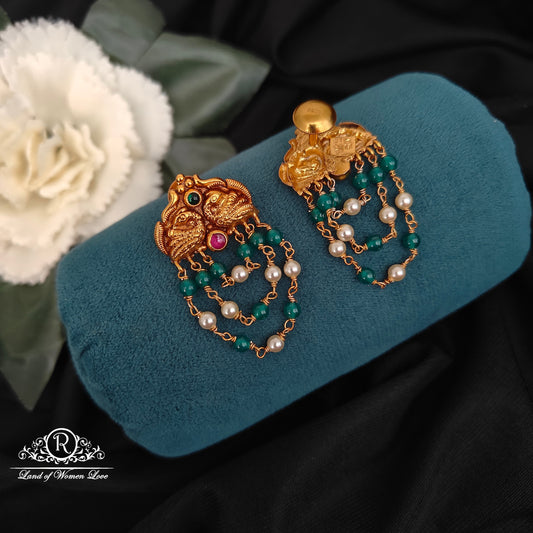 92.5-SILVER PEACOCK EARRINGS -RCZ994