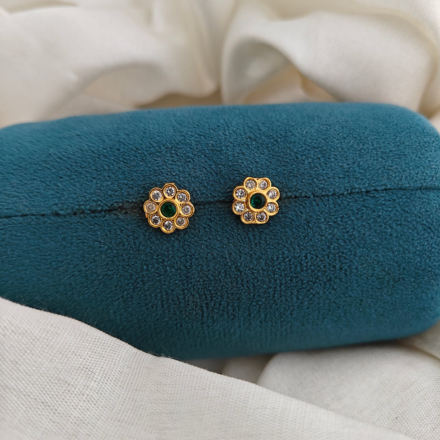 92.5 Silver With Gold Polish Earrings-RCV385