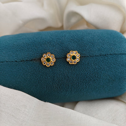 92.5 Silver With Gold Polish Earrings-RCV385