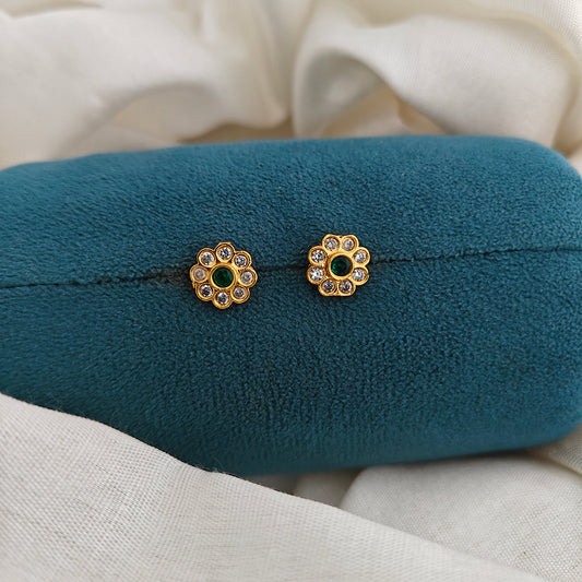 92.5 Silver With Gold Polish Earrings-RCV385