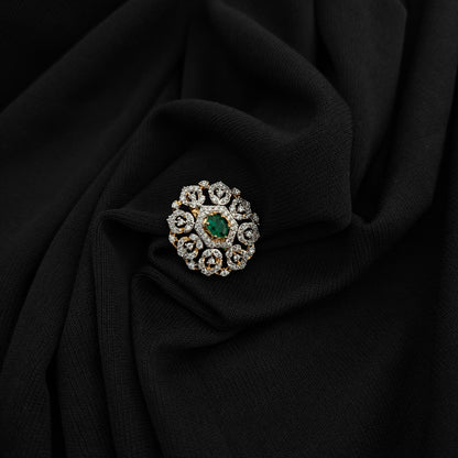 92.5 silver diamond finishing pendant with green stone-RCSB056