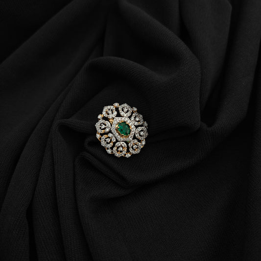 92.5 silver diamond finishing pendant with green stone-RCSB056