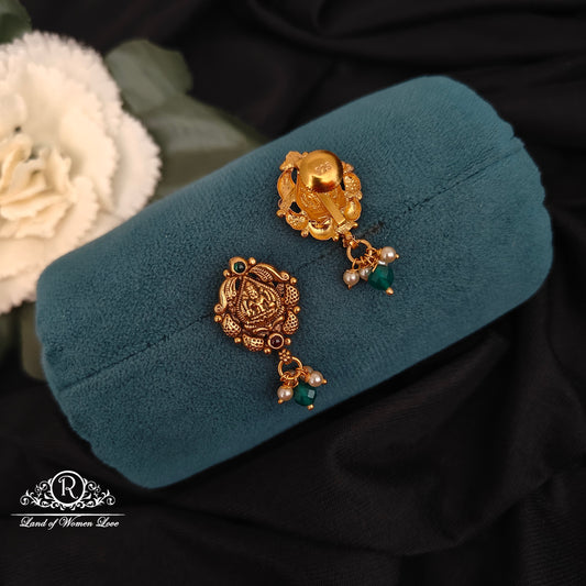 92.5-SILVER LAKSHMI DEVI EARRINGS -RCZ1005