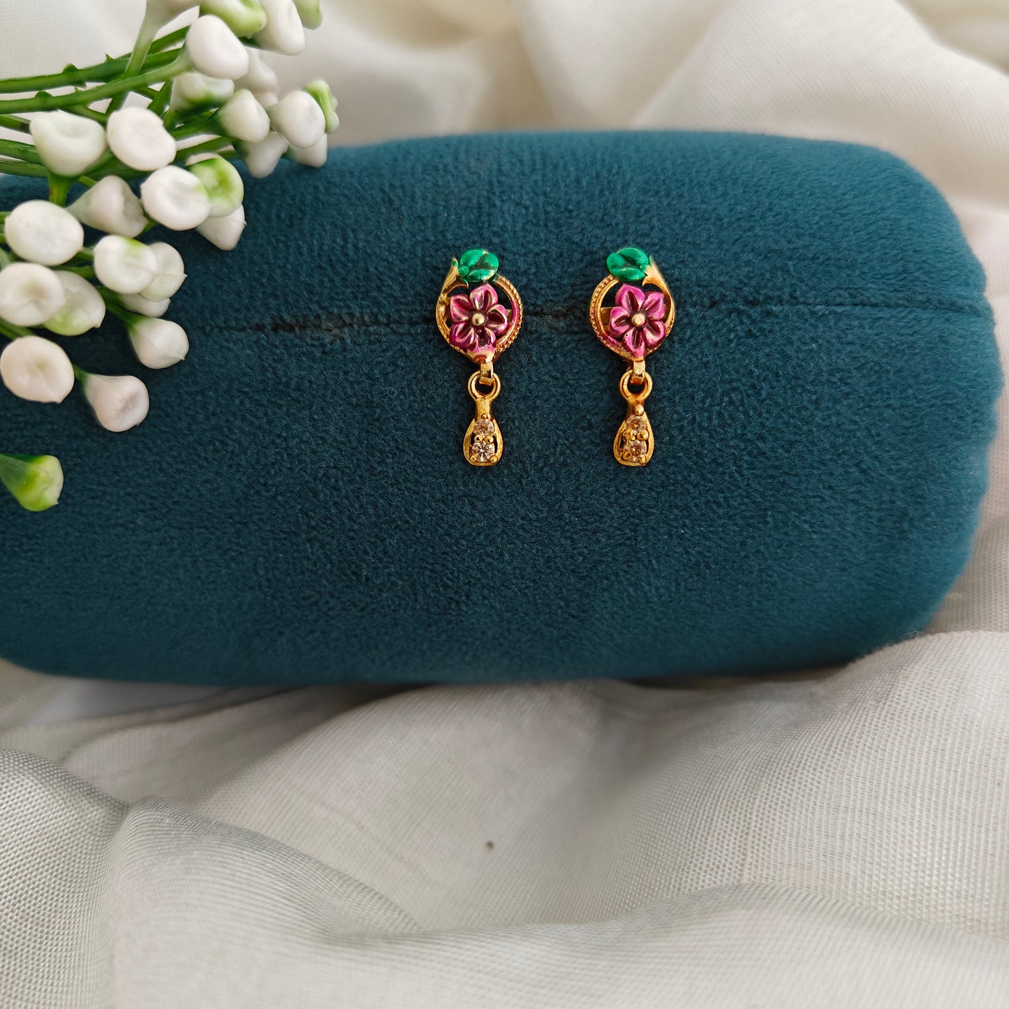 92.5 Ultra premium flower design earrings-RCR167