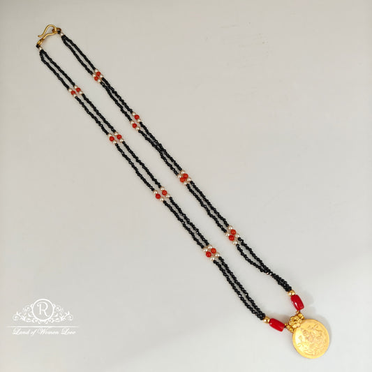 92.5 SILVER BLACK BEADS CHAIN-RCH1119