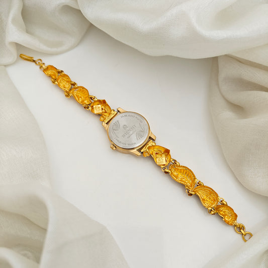 92.5-Silver With Gold Polish Watch Desgin-RCV427
