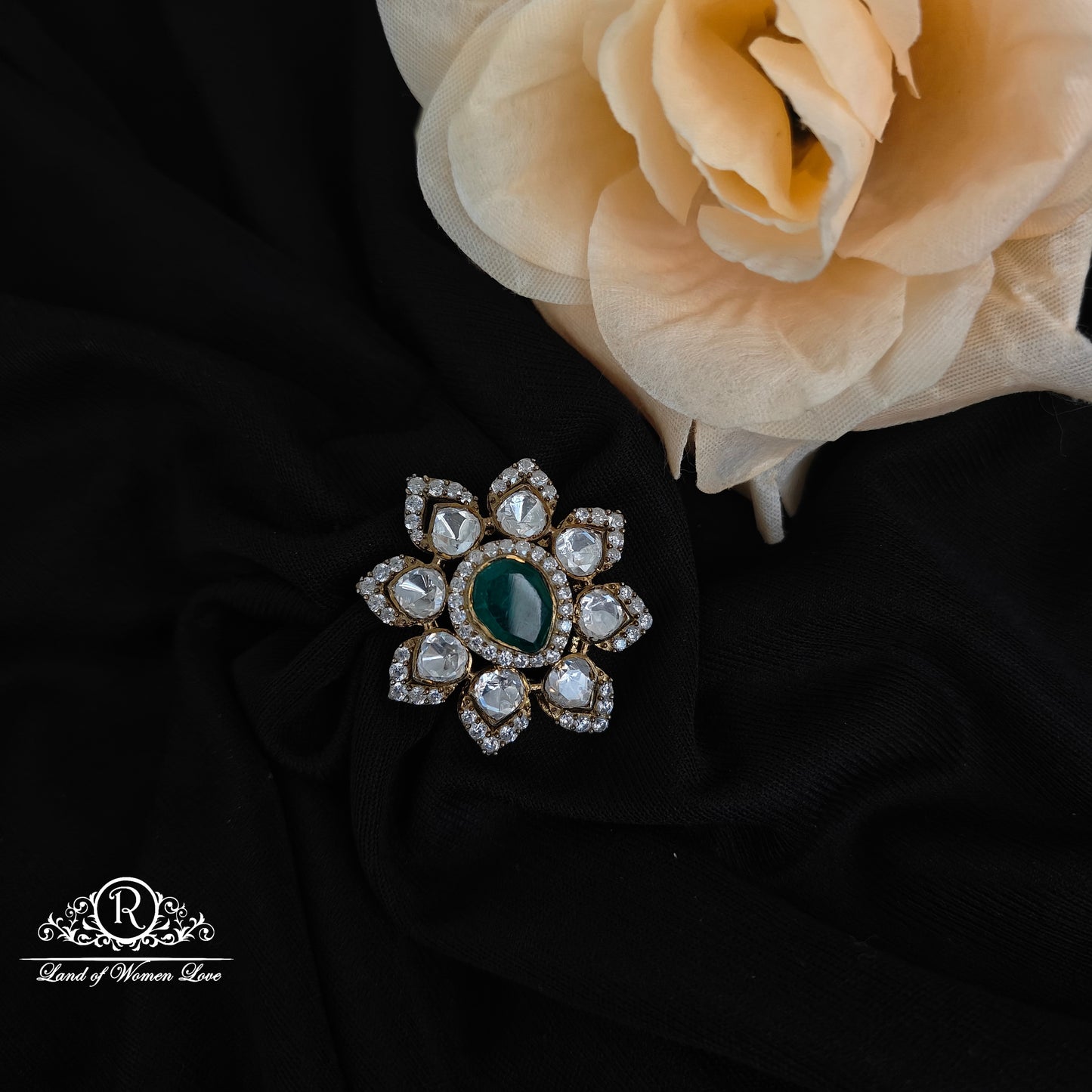 92.5 Silver Mossinate Side Locket -RCMJ278