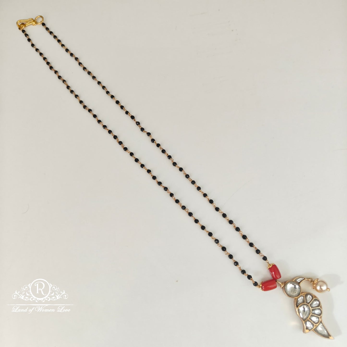 92.5 SILVER BLACK BEADS CHAIN-RCH1126