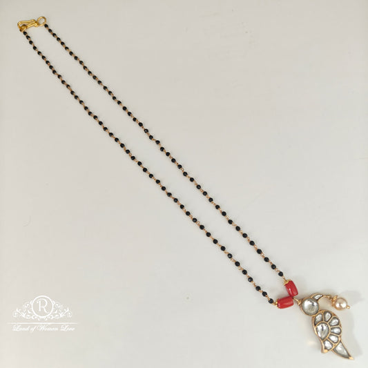 92.5 SILVER BLACK BEADS CHAIN-RCH1126