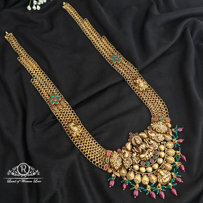 92.5 Silver Mesh Chain Lakshmi Devi Haram-RCR092