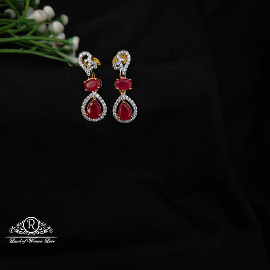 92.5 SILVER STONE EARRINGS-RCHD063