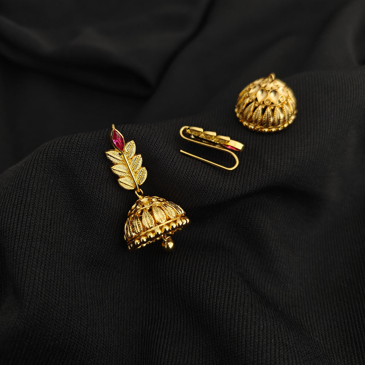 92.5 silver leaf design earrings -RCBH034-1