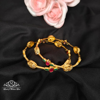 92.5 Silver  lakshmi devi bangles  -RCH1172