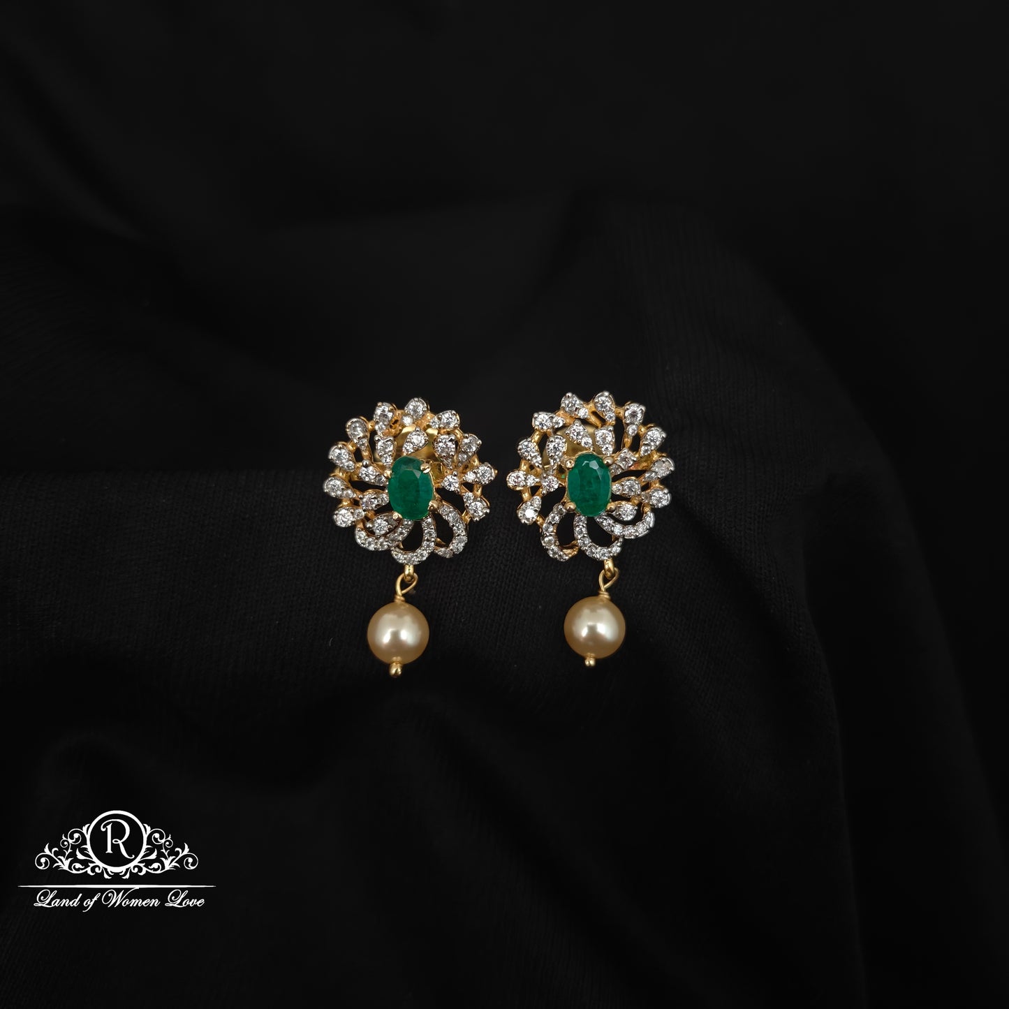 92.5 SILVER DIAMOND FINISHING  EARRINGS-RCZP030