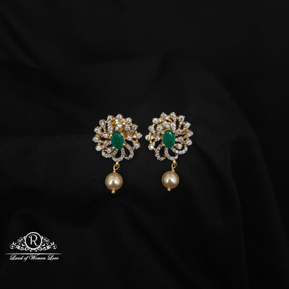 92.5 SILVER DIAMOND FINISHING  EARRINGS-RCZP030