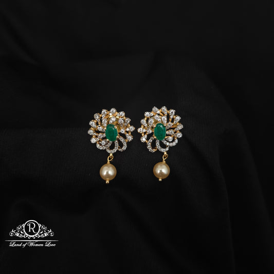 92.5 SILVER DIAMOND FINISHING  EARRINGS-RCZP030