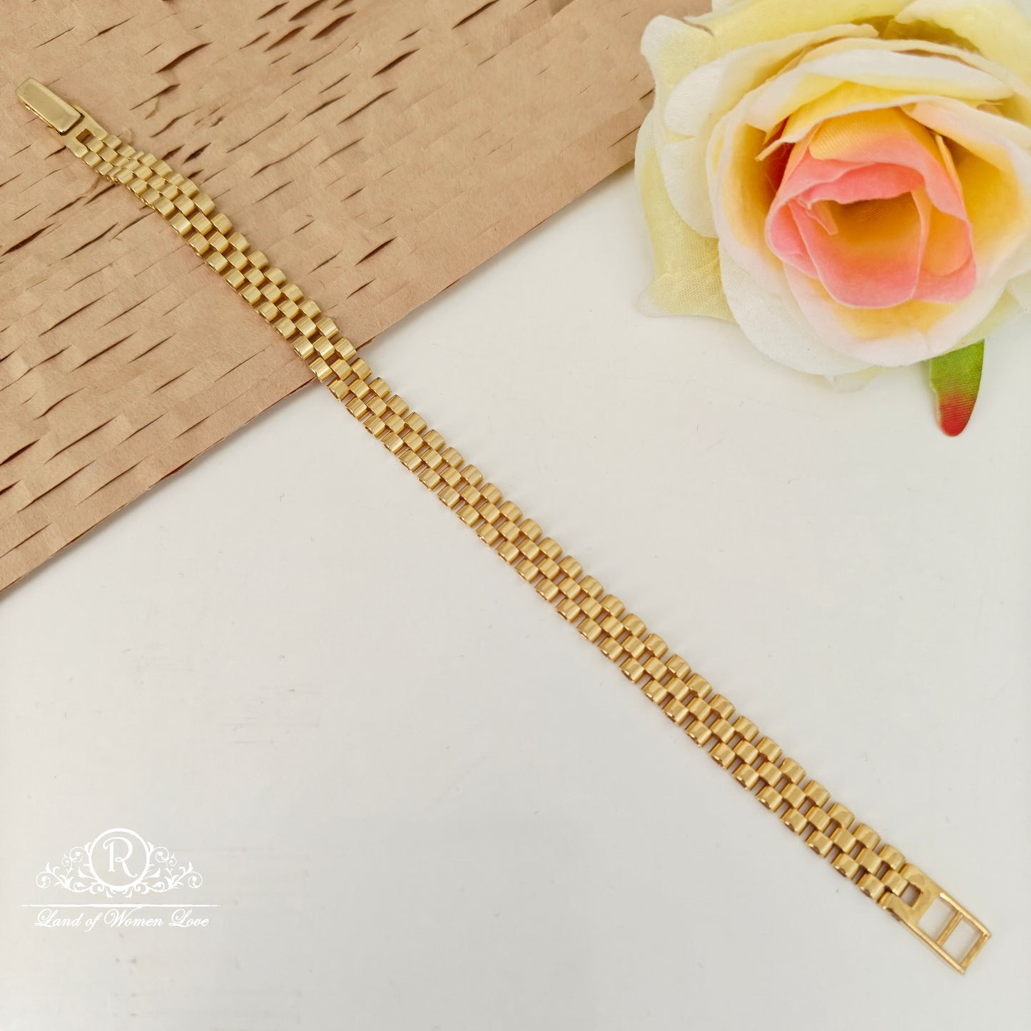 92.5 silver gold polish bracelet -RCVH40