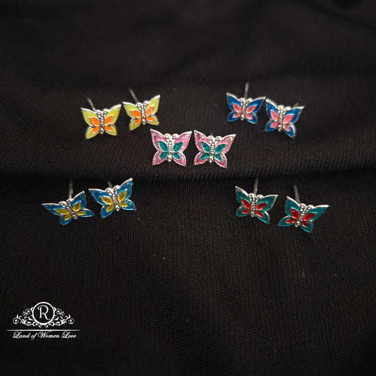 92.5 Silver Butterfly  Kids Earrings-RCHS56