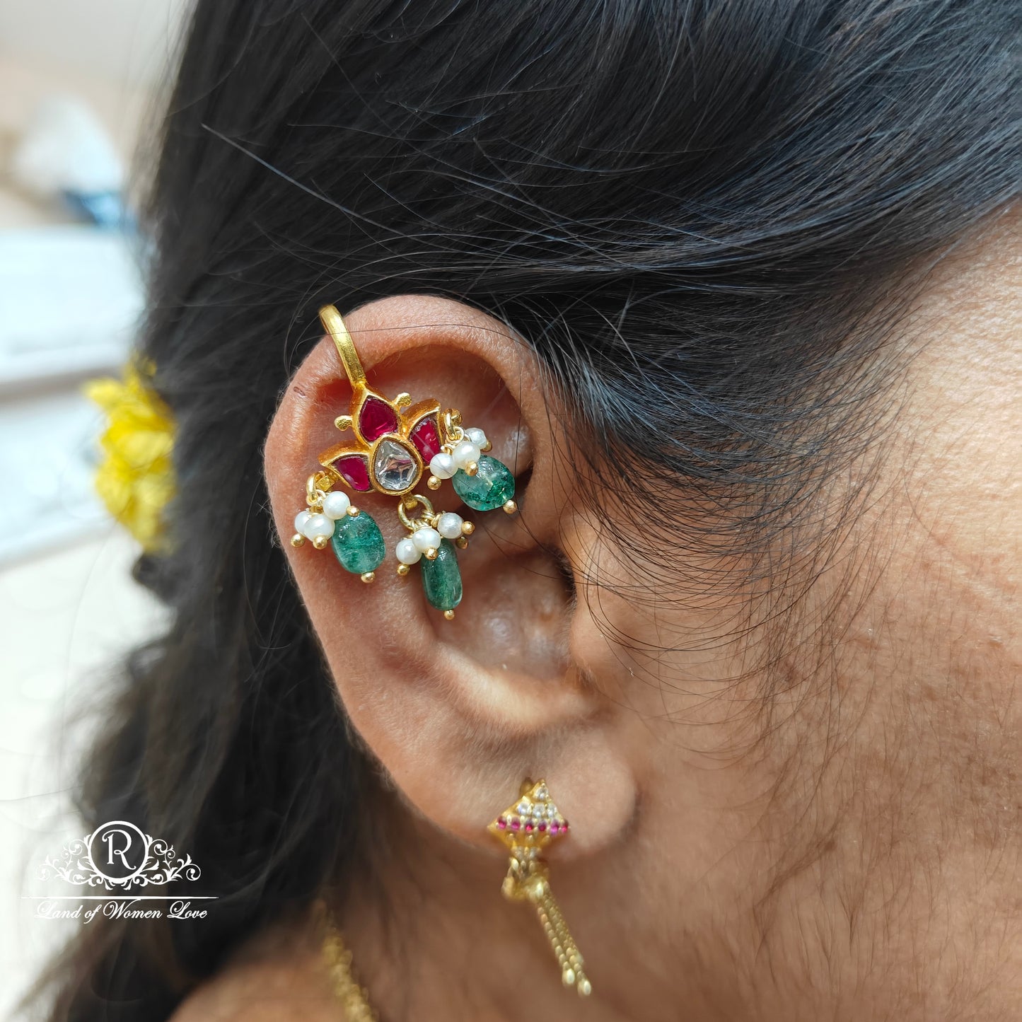 92.5 silver kundan earrings-RCNP005