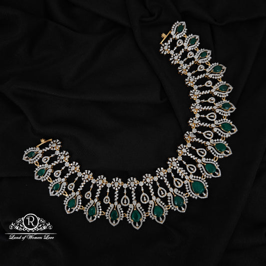 92.5 SILVER DIAMOND FINISHING NECKLACE-RCM1447