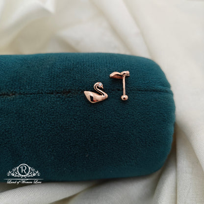 92.5 Silver Rose Gold Polish  Kids Earrings-RCSS022