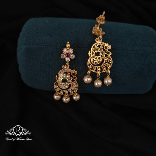 92.5 Silver Mossinaite earrings-RCH1166
