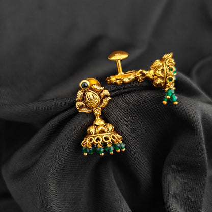 92.5 Silver With Gold Polish  Lakshmi Devi Jumkas -RCV406